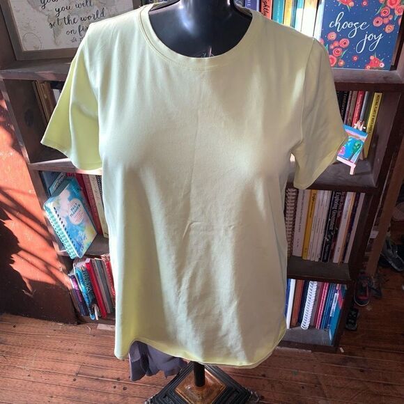 Eileen Fisher yellow organic cotton M basic tee - Picture 1 of 4